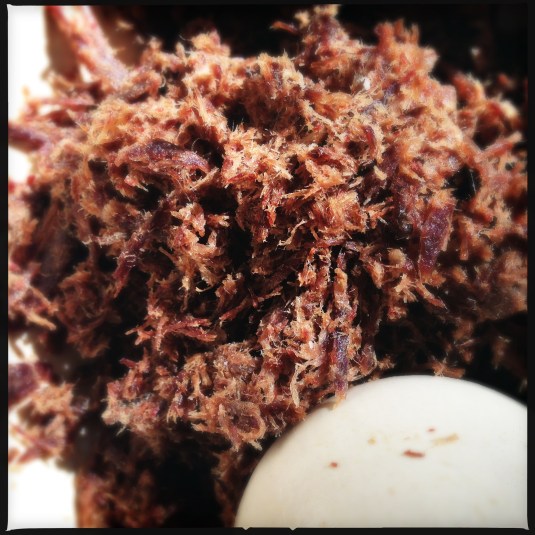 10 minutes more pounding, perfect fibrous fluff!