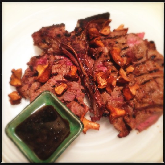 Grilled miso porterhouse with yuzu garlic dipping sauce