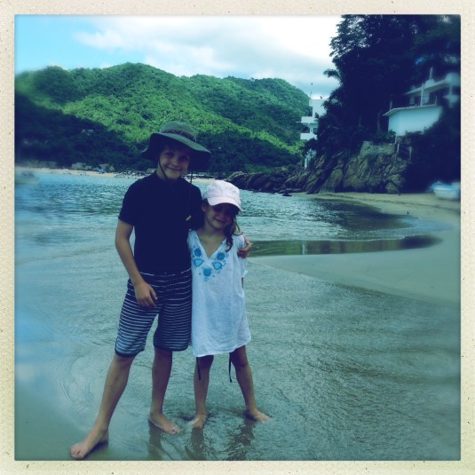 Flynn & Willa on the beach in Yelapa