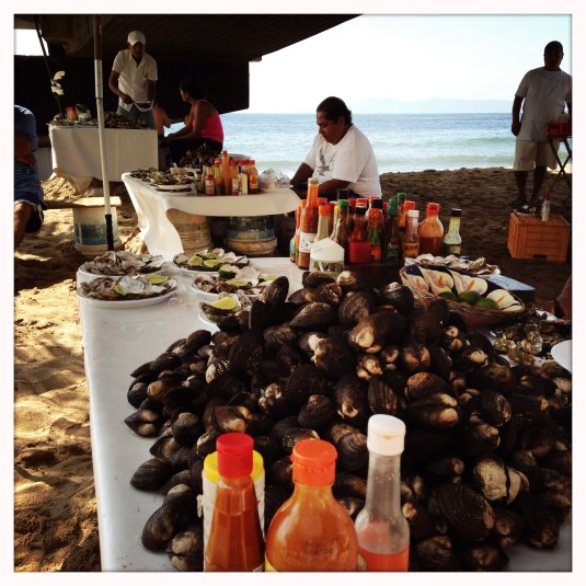 Beach patas vendors under the bridge