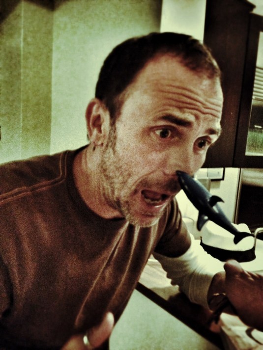 Don't let a shark bite off the tip of your nose!