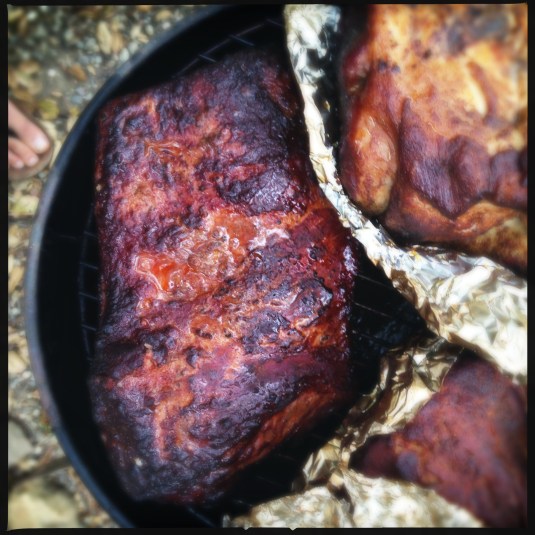 Brisket & pork shoulders on the smoker