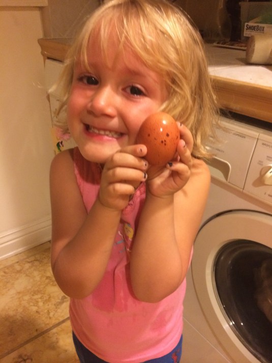 Kinley and her egg