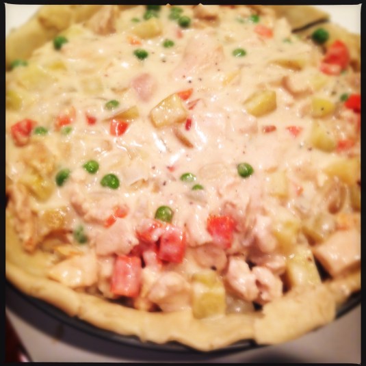 The pie, waiting for its top 