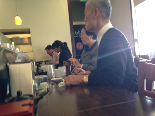 My adversaries, waiting for the best plates of sushi