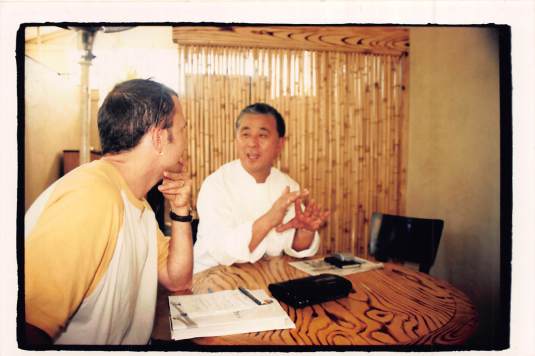 Nobu and me chatting at Matsuhisa circa 2001