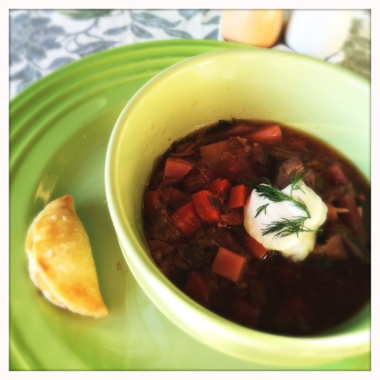 Borscht with piroshki