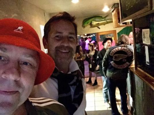 Bob (Run-DMC), Curtis (preppy) and your chef in the background talking sauce with a Hell's Angel