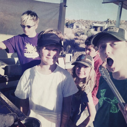 The kids make breakfast