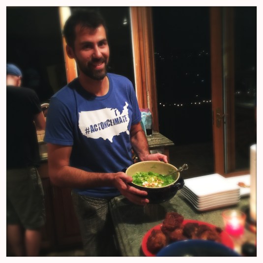 Proud papa and his cukes