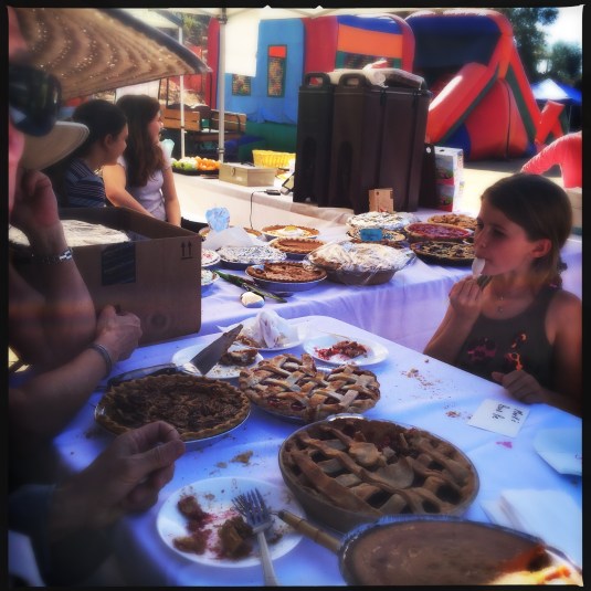 Willa judging the pies