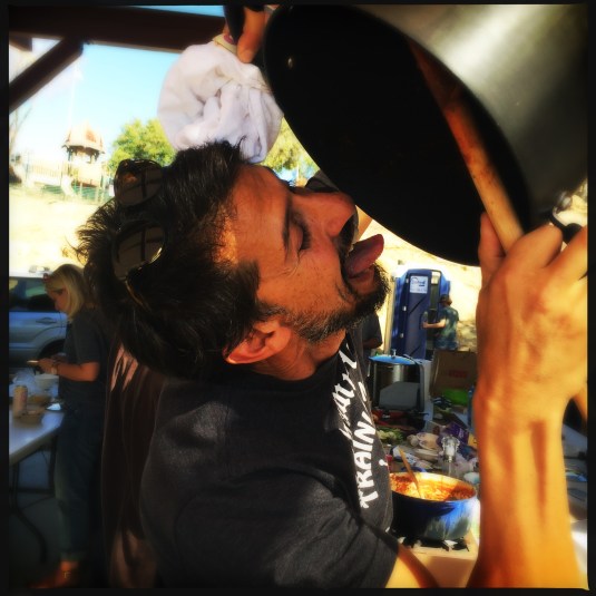 My pal Alex trying to get the last of my sold-out chili